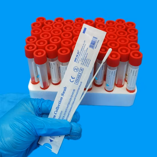 Écouvillons en nylon floqués par échantillonnage pharyngé d'essai stérile jetable