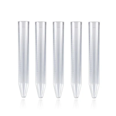 Tube à centrifuger conique moulé transparent de l'obtention du diplôme 15ml PS