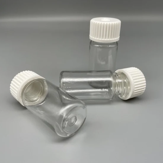 Bouteille de sérum de laboratoire transparente carrée pour animaux de compagnie, bouteille moyenne de réactif